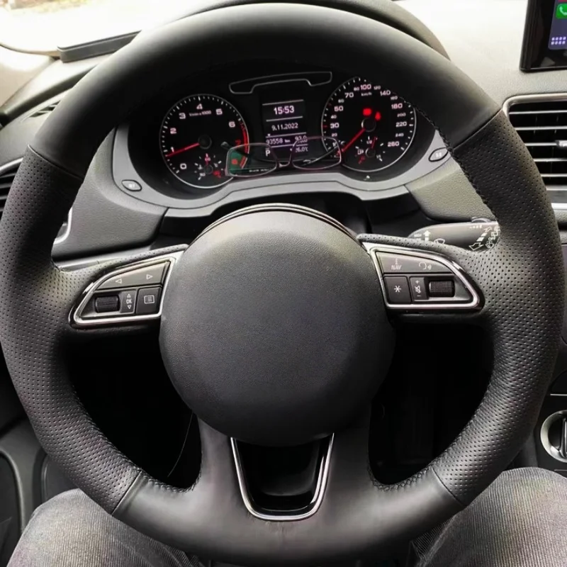 

Car Steering Wheel Case Hand-Sewn Leather For Audi S1 (8X) S3 Sportback S4 (B8) Avant S5 (8T) S6 S7 RS Q3 Interior Accessories