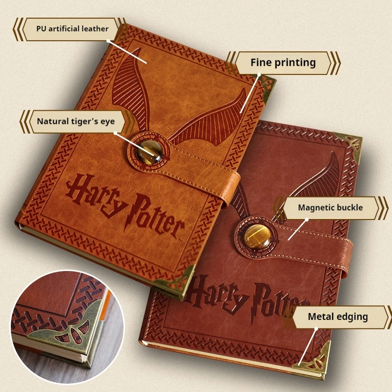 Genuine Hottoys Harrypotter Notebook Notebook Gold Hardcover Diary Magic School Notebook Children\'S Christmas Gifts