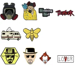 2pcs Anime Peripheral Red Metal Cartoon Commemorative Alloy Brooch Letter Versatile Jewelry Bag Accessories