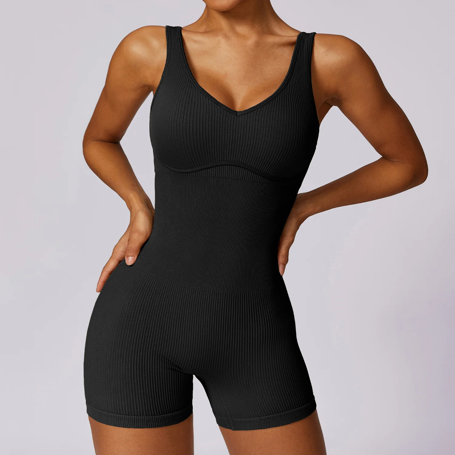 Summer Seamless Threaded Yoga Jumpsuit Gym Clothing Set Yoga Wear Pilates Workout Clothes for Women Outfit push-up Activewear