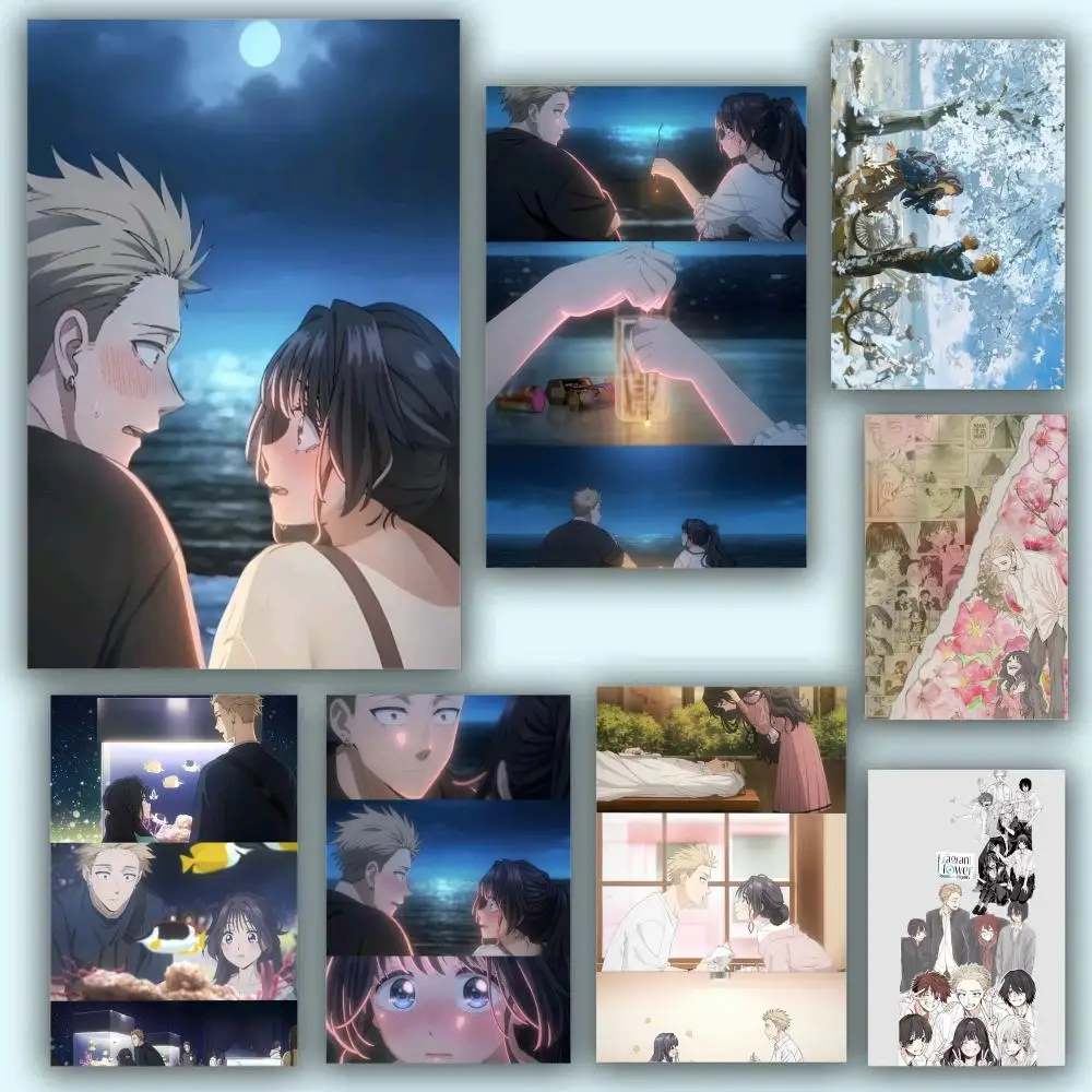 Dibujos animados de Anime, flor fragante, flor con dignidad, póster HD de Anime, tema novedoso, cantante/OST/película, decoración autoadhesiva impermeable para el hogar
