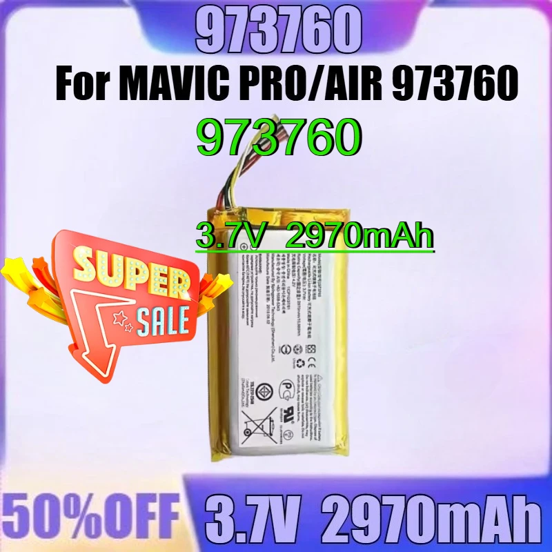 

NEW 973760 3.7V 2970mAh Battery for DJI UAV Remote Control Battery MAVIC PRO/AIR / Mavic Pro GL200A / Mavic 2pro RC18 973760