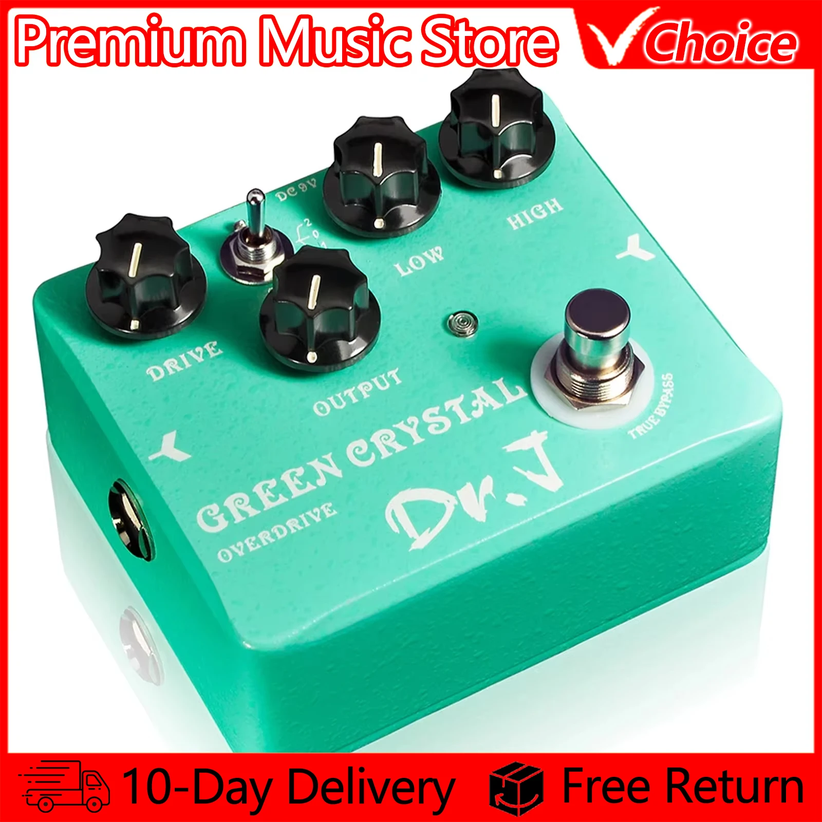 JOYO Guitar Pedal D50 GREEN CRYSTAL Overdrive Effect Pedal High and Low Frequency Knobs Overdriven Tube Amplifiers Guitar Parts