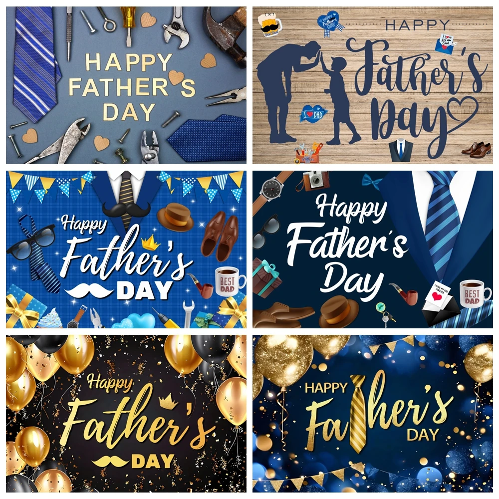 

Happy Father's Day Backdrop Photography Decor Family Photo Booth Thank You Daddy Festival Glitter Background Photoshoot Banner