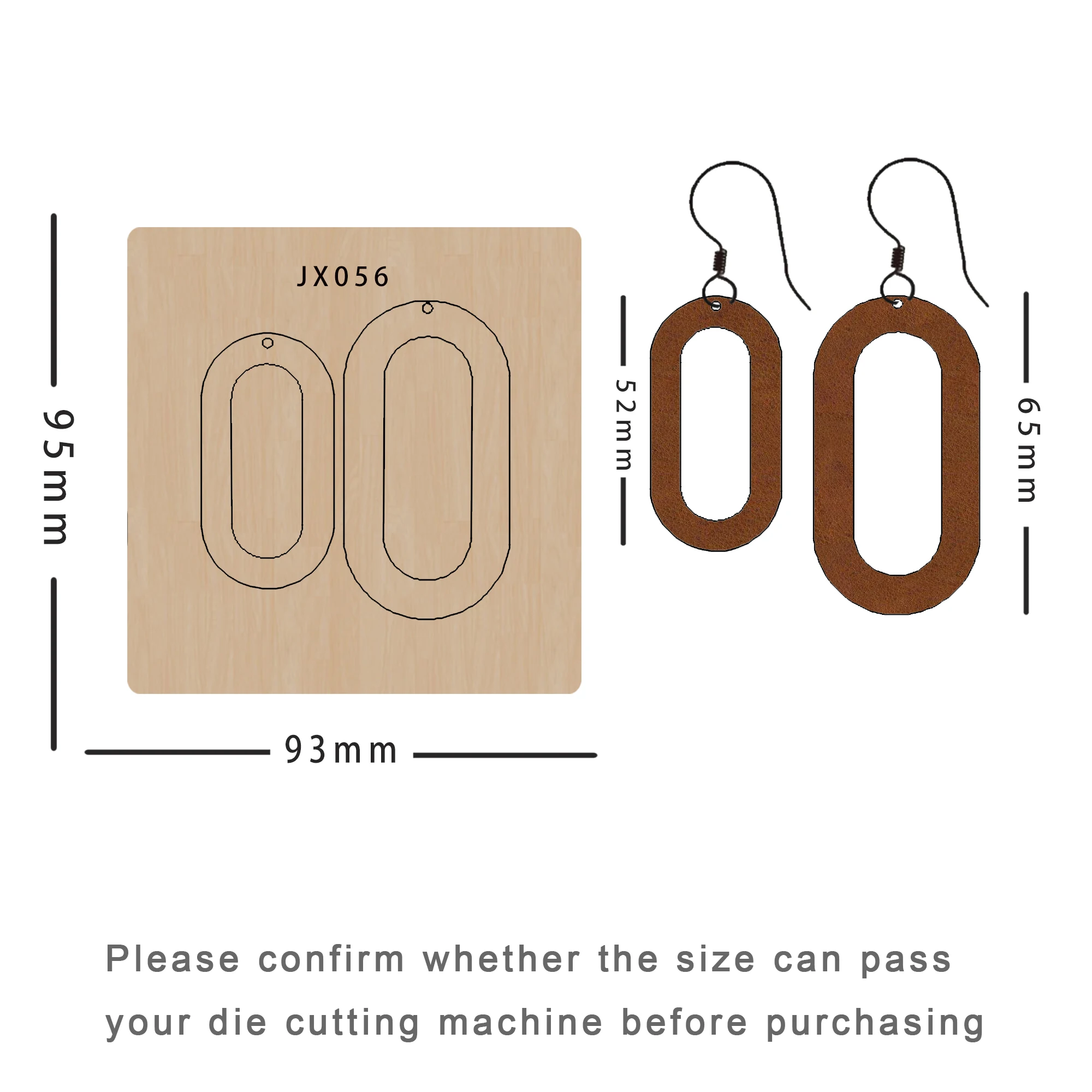 

Leather Cutting Dies, DIY Earring, Wooden Die, Scrapbooking, Ellipses, New