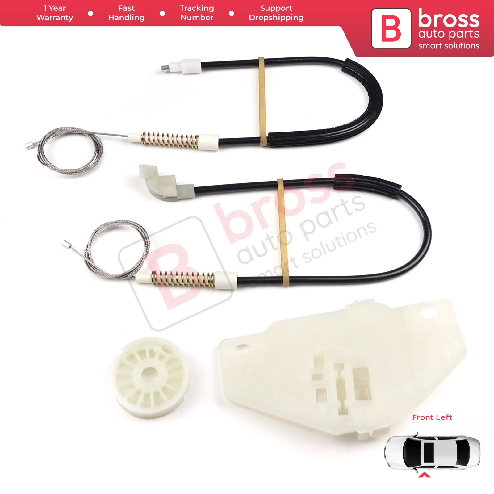 BWR666 Set di riparazione del regolatore dell'alzacristallo elettrico porta anteriore sinistra per Ford Transit Connect Tourneo MK1 2002-2013 2T14V23201BG