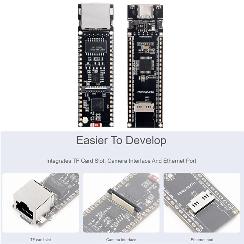 ABMF-8X ESP32-S3-POE-ETH ESP32-S3 이더넷 개발 보드 지원 Poe 듀얼 코어 Wi-Fi 및 Bluetooth 무선 USB Type-C