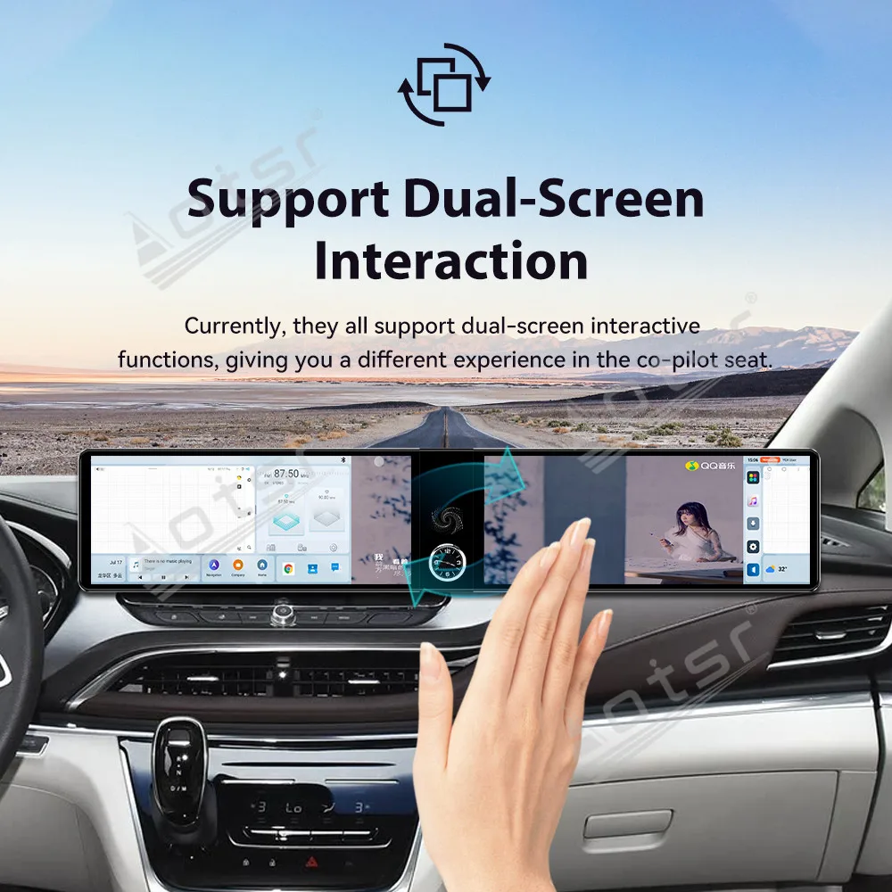 Dual 12.3 Inch InDash TouchScreen Car Radio GPS Navigation Stereo For Buick GL8 2020-2022 Multimedia CarPlay Android Auto 4G SIM