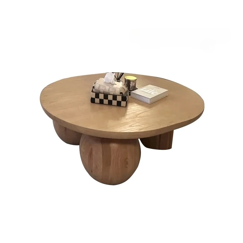 

French retro solid wood coffee table household medium and ancient style heterosexual designer small tea table log low table