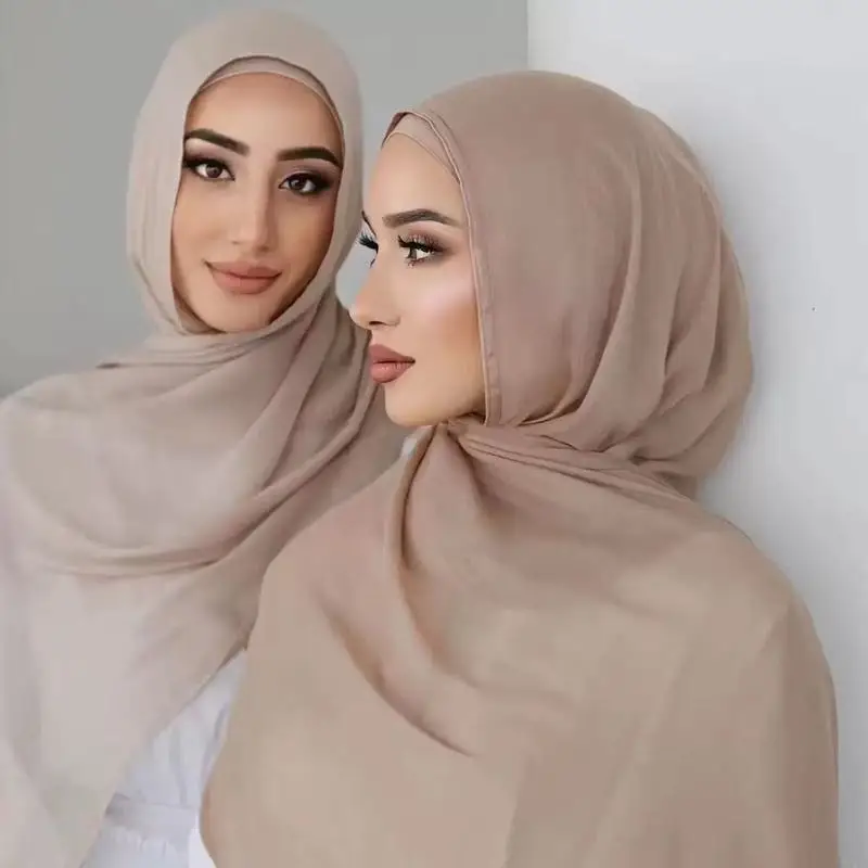 High-Quality Modal Long Scarf 70x180cm Thin Wide-Edged Solid Color Shawl Scarves For Women Malaysia Indonesia Style