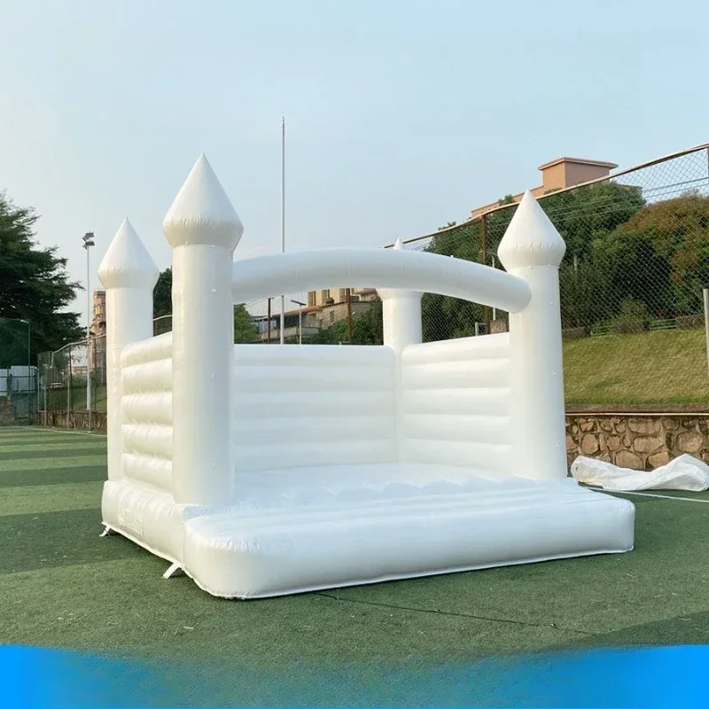 White wedding trampoline indoor and outdoor large children's jumping bed PVC household inflatable castle paradise slide
