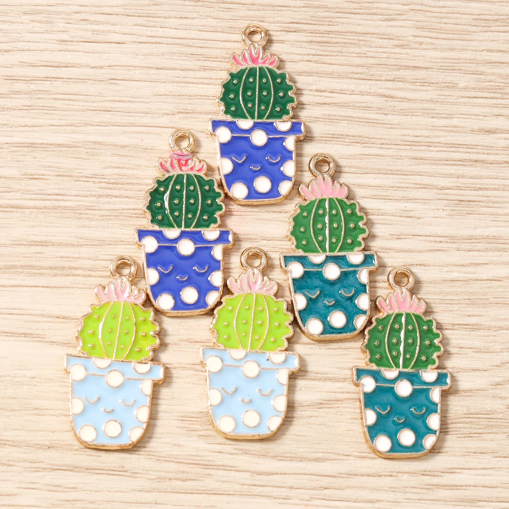 Tusember 10 Stück niedliche Anhänger Alpaka-Kaktus-Charms für DIY-Ohrringe, Armbänder, Halsketten, Schmuckherstellung, handgemachtes Basteln – Detail 2