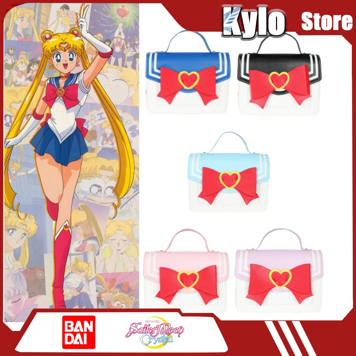

Sailor Moon Bowknot Designer Purses and Handbags Kawaii Shoulder Bag for Young Girls Women Crossbody Bag Uniform JK