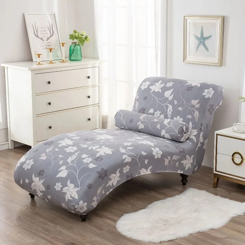 Elastic Velvet Chaise Longue Cover Stretch Armless Chair Protective CoverSofa Bed Armcair Slipcovers Home Living Room Decor