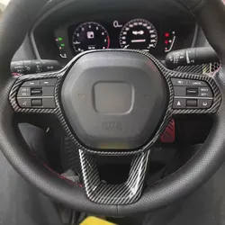 Car Accessories ABS Carbon Fiber Inner Steering Wheel Cover Trim Frame For Honda Civic 11th 2022