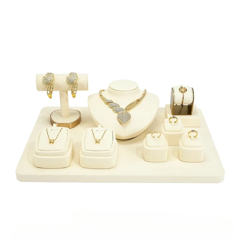 

Counter jewelry display props, off white microfiber earrings, bracelets, bracelets, high-end jewelry display stand
