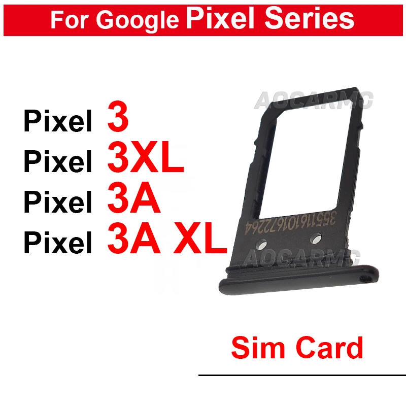 For Google Pixel 3 3A XL 3XL SIM Card Socket Slot Sim Tray Holder Black White Purple Pink Gold Repair Replacement Parts