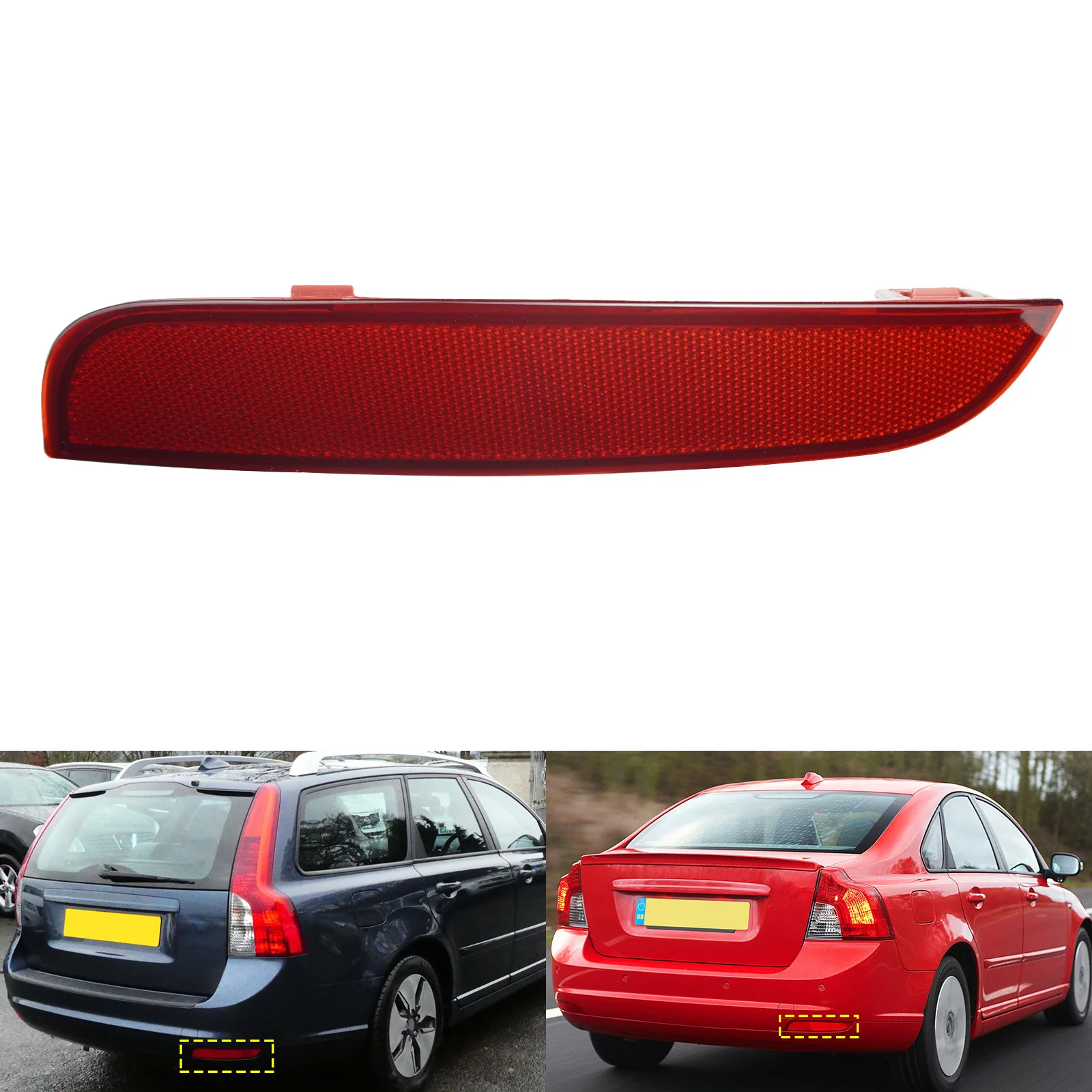 

Правый боковой отражатель заднего бампера с красной линзой для Volvo S40 II 544 08-15 V50 (545) Автомобильные детали Задний фонарь Крышка кузова Аксессуары