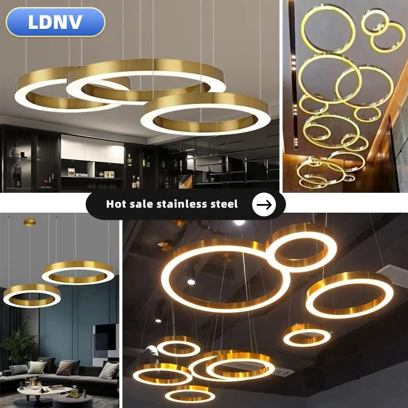 High end chandelier led stainless steel home decoration led lamp living room dining room chandelier indoor lighting image 3