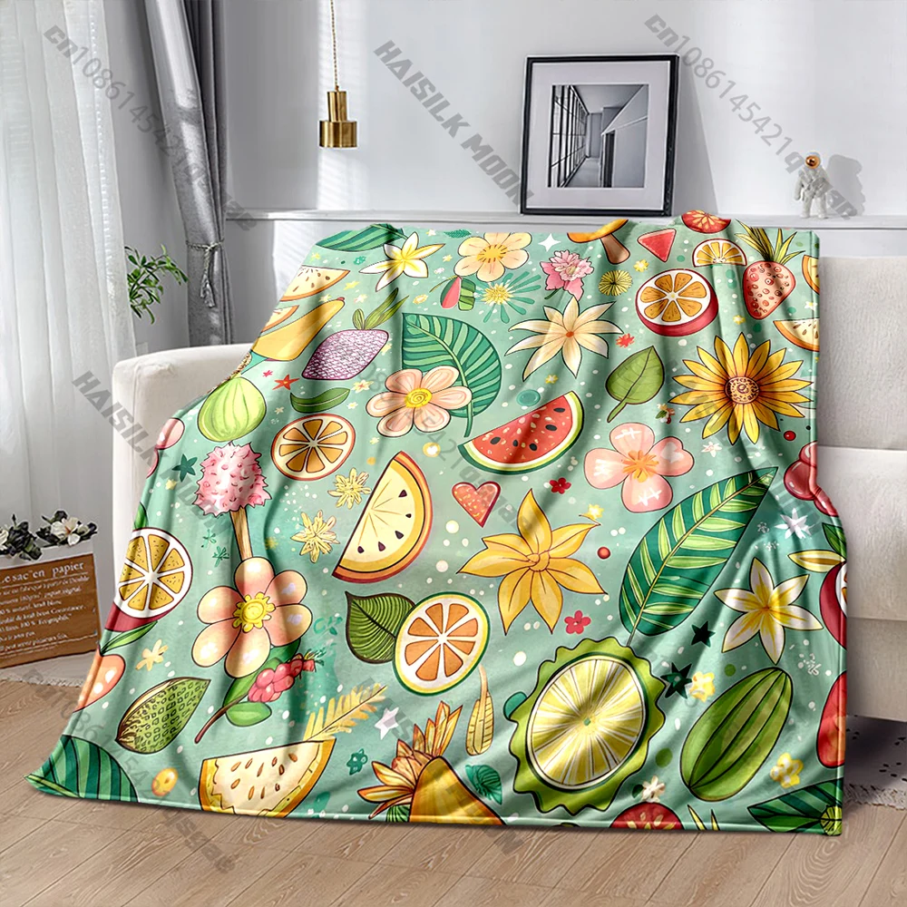 Colorful Summer Fruits Blanket Multiple sizes kid's and adults' bedroom living room sofa decor blanket, Exquisite gift