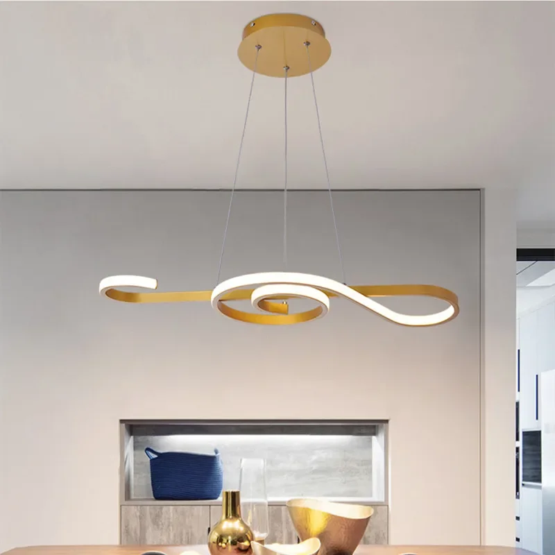 modern note led pendant light mesa de jantar cozinha bar counter iluminacao domestica suspensao design fixture preto dourado branco 01