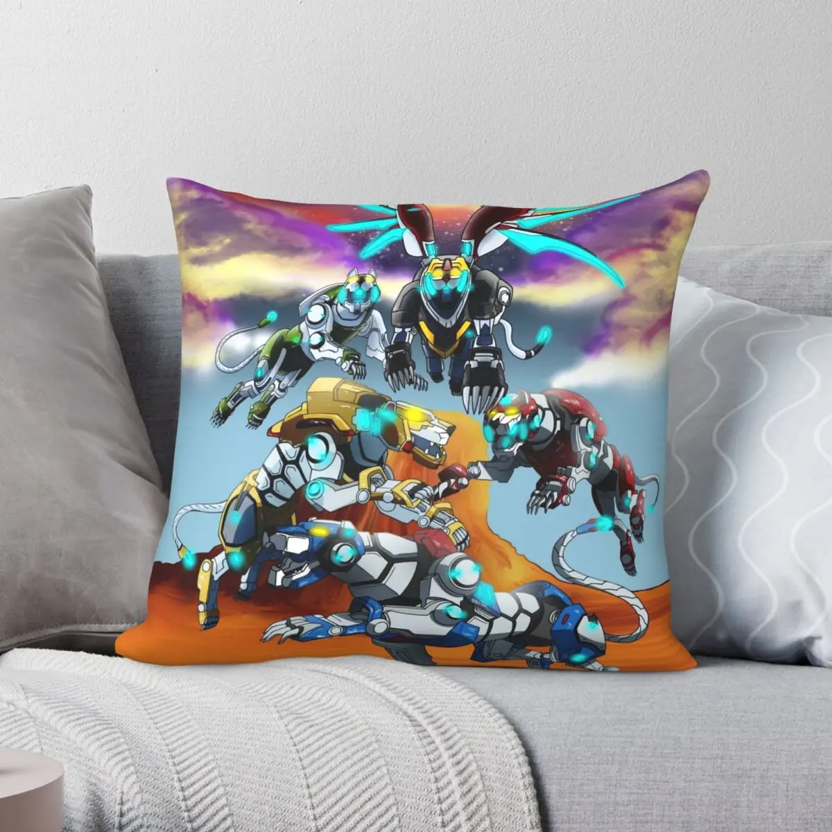 

The Lions Of Voltron Pillowcase Polyester Linen Velvet Pattern Zip Decor Throw Pillow Case Home Cushion Cover