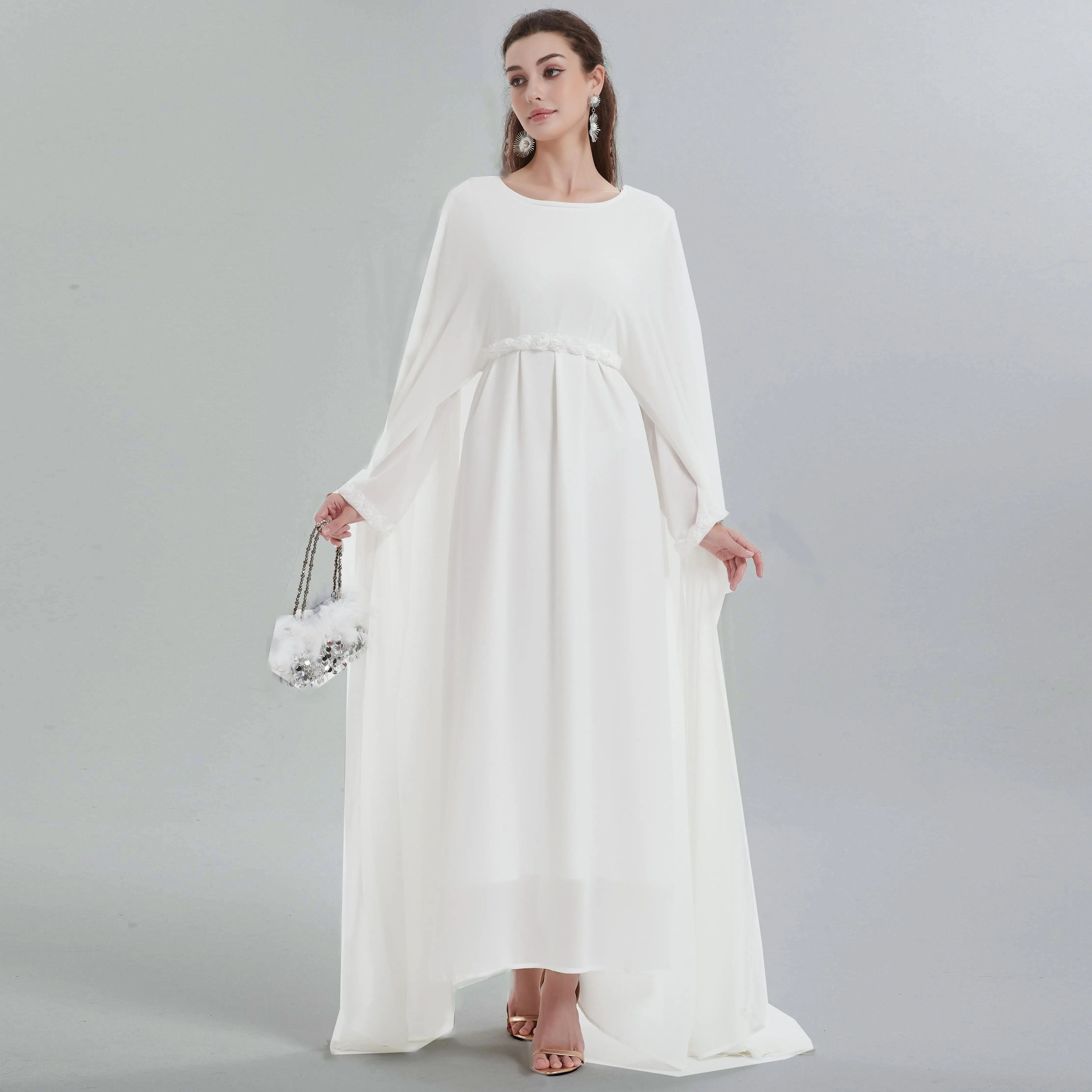 Kebaya abaya islam muslim Middle East Dubai Muslim women's solid color coat and dress two-piece set