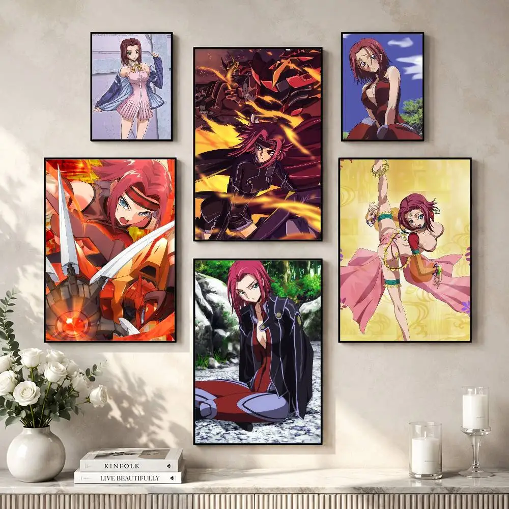 Code Geass Kallen Stadtfeld Poster Versatile HD Waterproof Wall Art Self-Adhesive Decor for Any Space Ideal Gift
