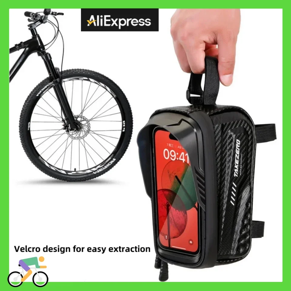 Rainproof  Front Handlerbar Bag Bicycle Top Tube Bag Mountain Bike Bag Cycling Accessories 4.7- 6.8 inch Mobile Phone Case