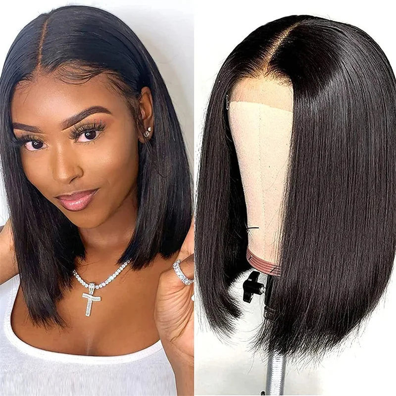 HAIRTIME Short Bob Wig for Women Pre Plucked 4x4 Lace Closure Wig Brazilian Lace Closure Wigs