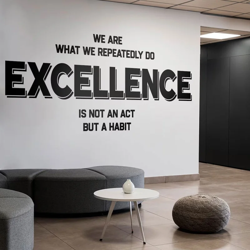 Excellence Office Wall Decal Vinyl Interior Decoration Success Inspiration Business Quotes Office Sticker Wallpaper Murals 3O09