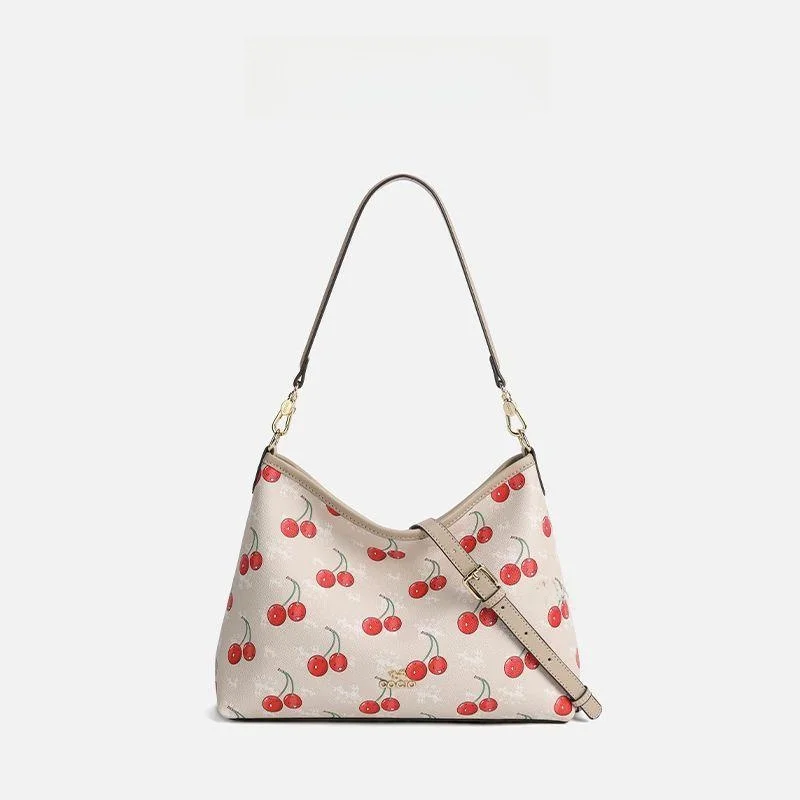 

COCIO New Cherry Series Women's Fashion Shoulder Bag Large Capacity Underarm Bag Commuter Bag Casual Simple Style Soft Moon S...