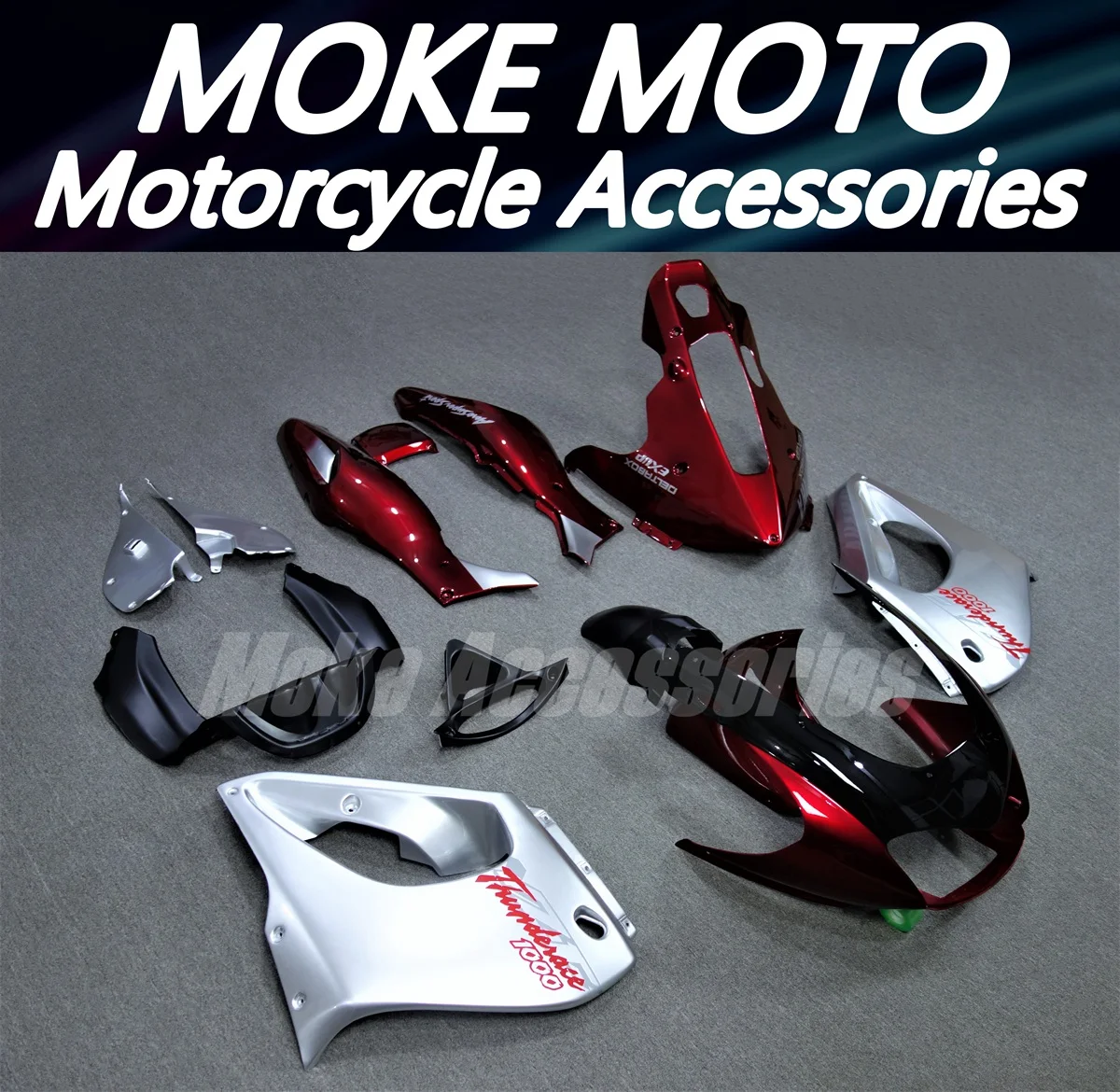 Motorcycle Fairings Kit Fit For Yzf1000 1997-2007 Bodywork Set Abs Injection Sliver Red Black