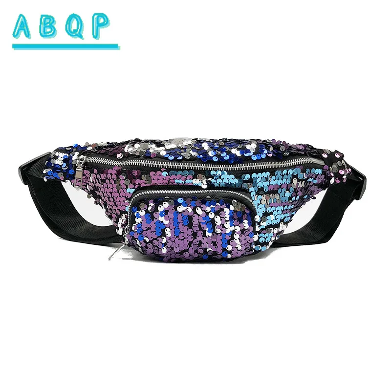 

New Sequin Women's Waist Bag Luxury Brand Fashion Women's Shiny Waist Bag Large Capacity Women's Crossbody Bag High Quality