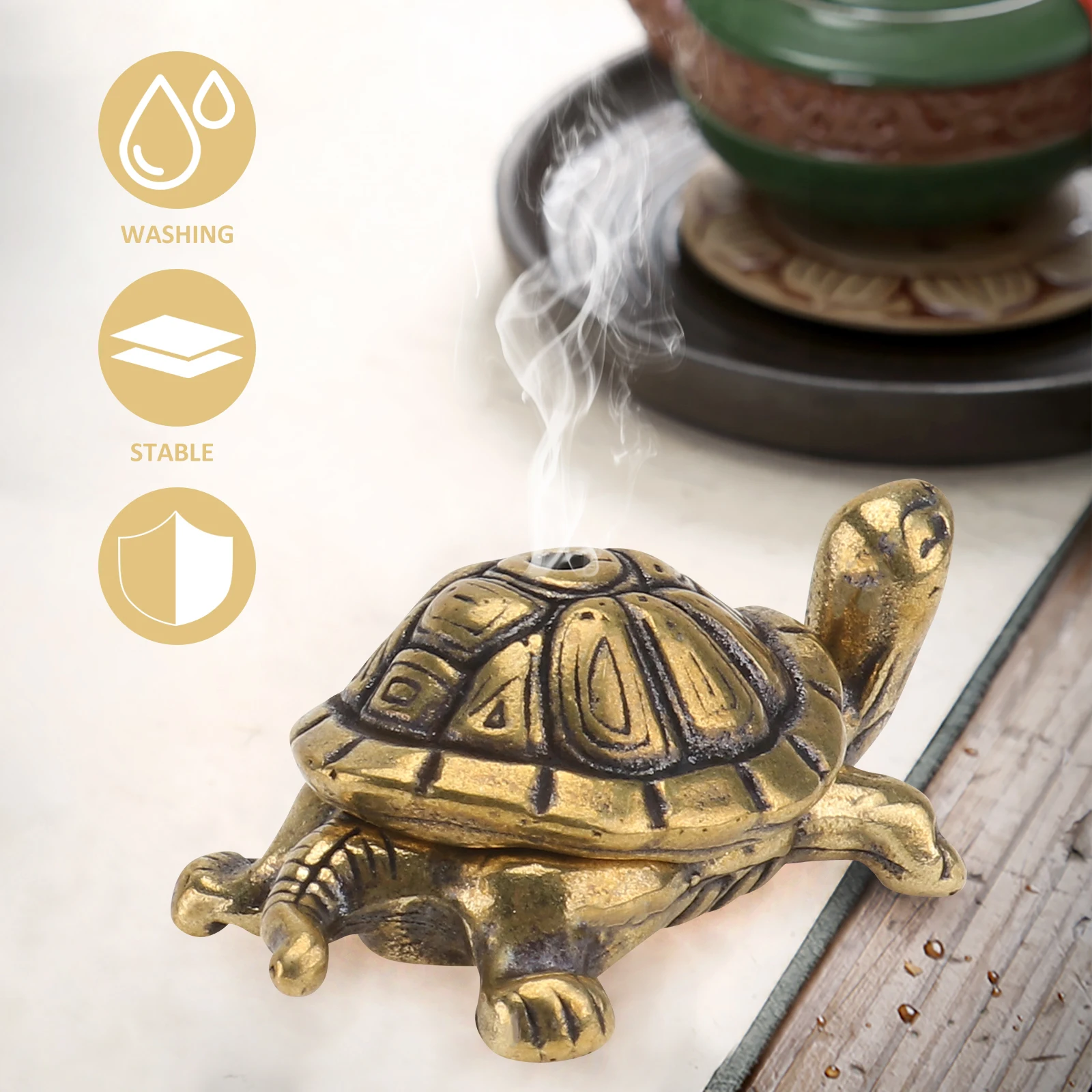 

Copper Turtle Incense Holder Creative Desktop Decor Aromatic Burner Unique Craft nament Small Size Material High Class