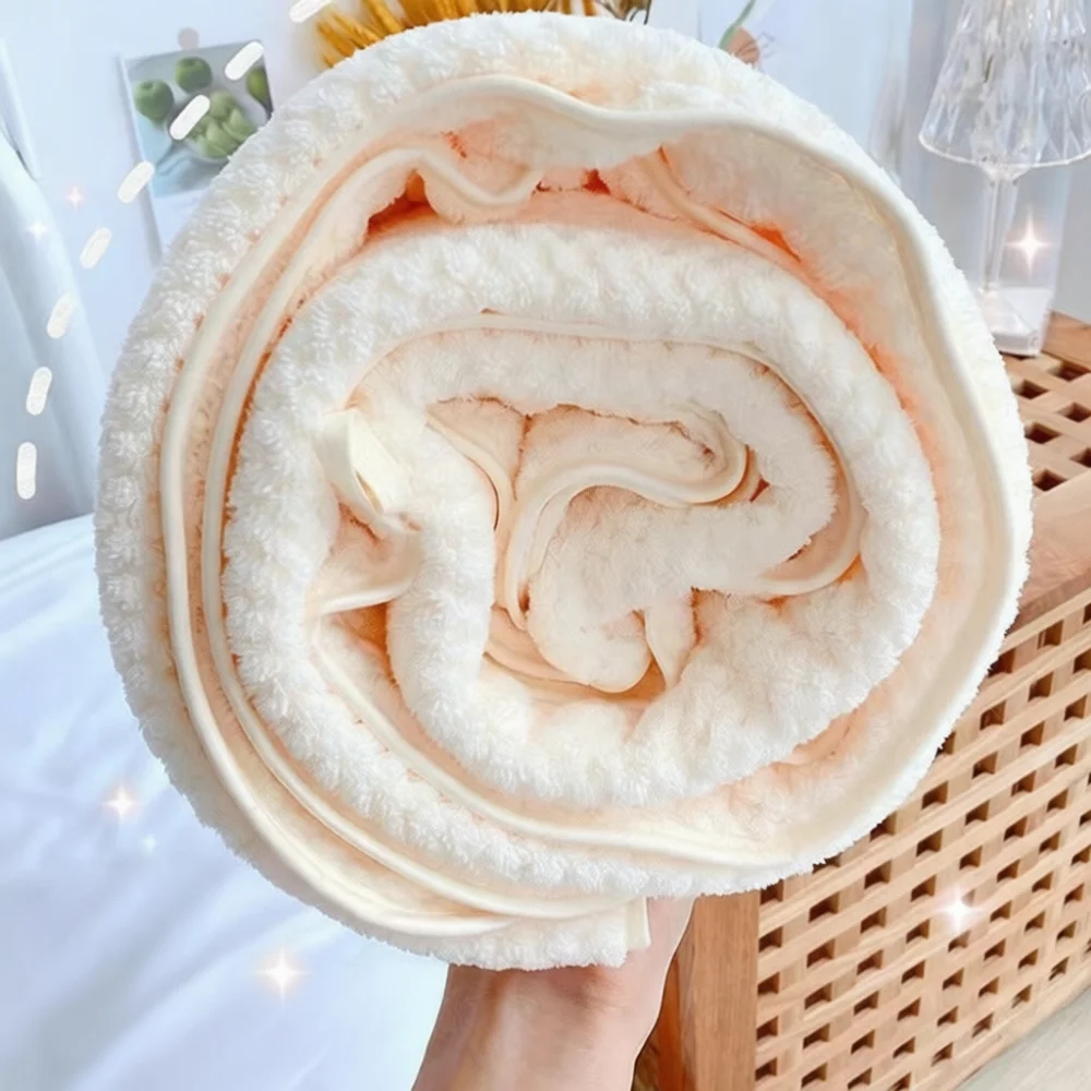 Soft Coral Fleece Bath Towel Thick Pineapple Texture Quick Dry Shower Blanket Highly Absorbent Large Body Wrap Home Supplies