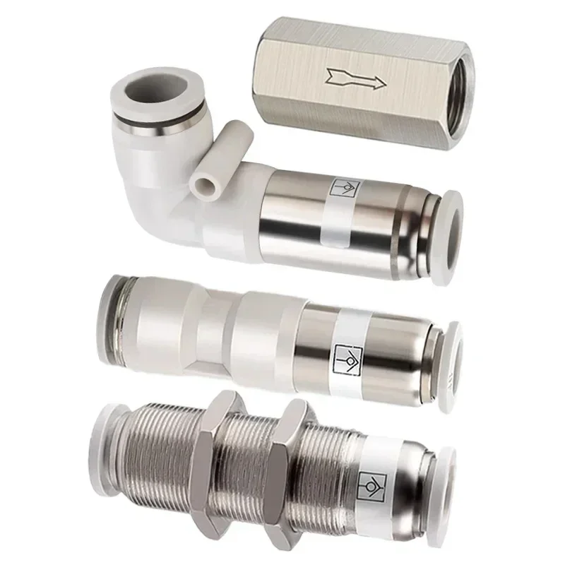 One Way Air Pneumatic Check Valve Non Return Quick Connector Pipe Fitting Tube OD 4mm 6mm 8mm 10mm 12mm