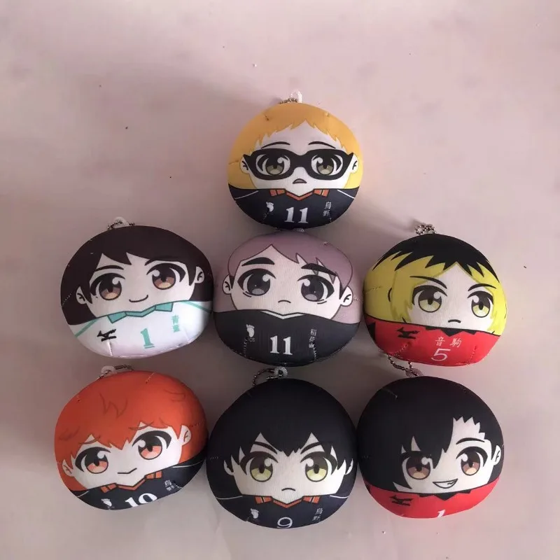 Shoyo Hinata Tobio Kageyama Kei Tsukishima Kotaro Bokuto Ball Shaped Group Pendant Kawaii Exquisite Soft Juguetes Present