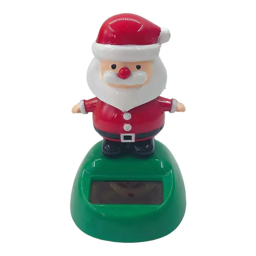 Christmas Car Ornament Solar Ornament Bobblehead Doll Christmas Modeling Ornament Gift Creative Interior Figurine Ornament