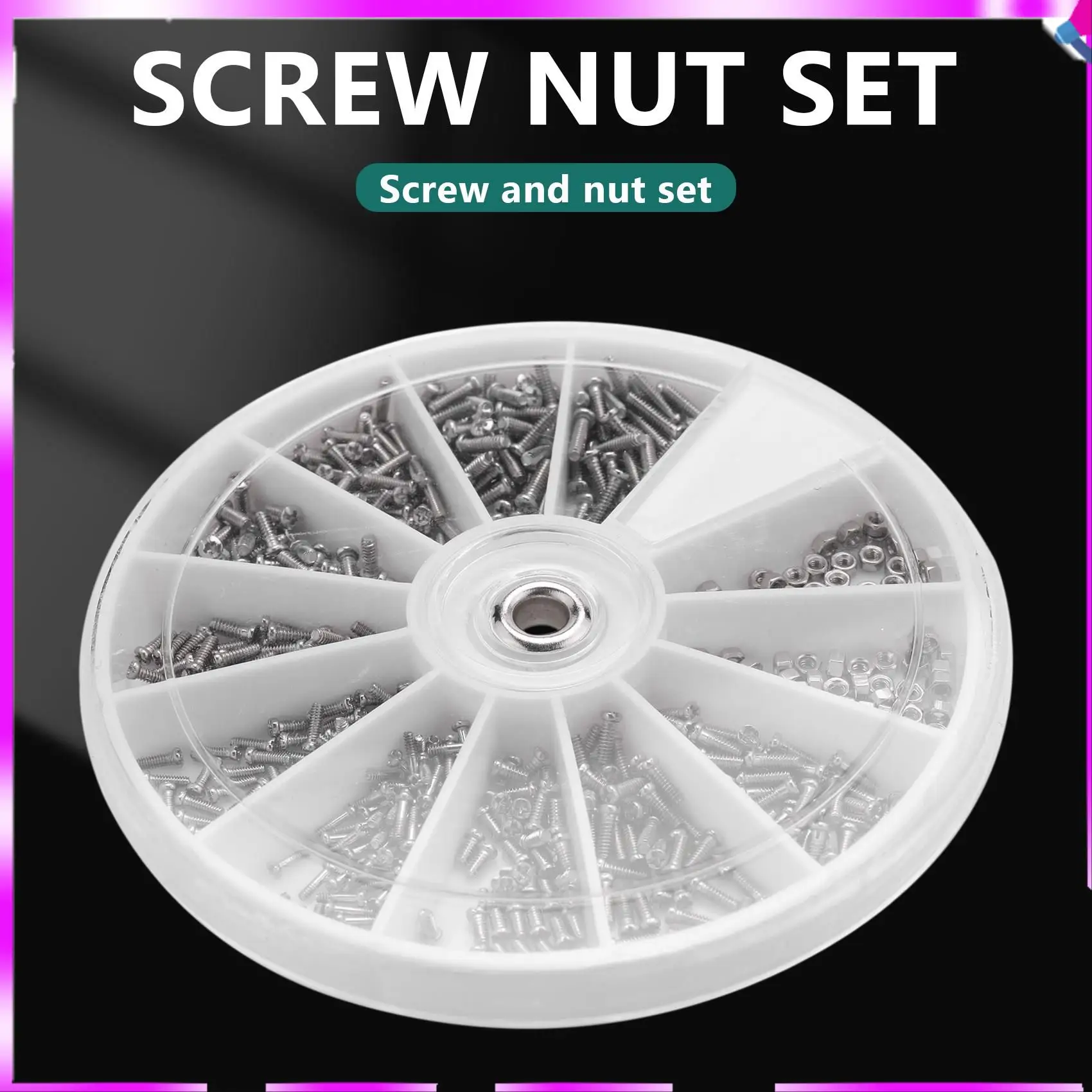 N96R 600 Pcs/Set Small Stainless Steel Screws 12 Kinds Of Electronics Nuts Assortment + 1Pc Screwdriver For Eyeglasses Repairing