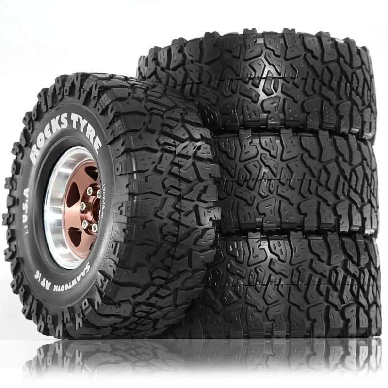 

1.9 Beadlock Wheel Aluminum and 1.9 RC Crawler Tires for Trxs TRX4 Axial SCX10 SCX10 II III Redcat Gen 8