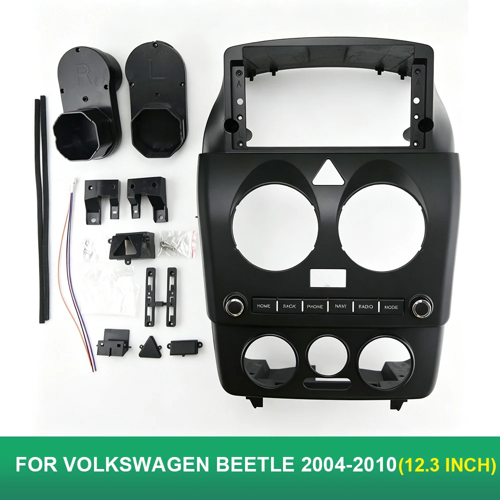 For Volkswagen Beetle 2004-2010 12.3 Inch Car Radio Fascia Frame Android Stereo Dashboard Panel Trim Installation Kit