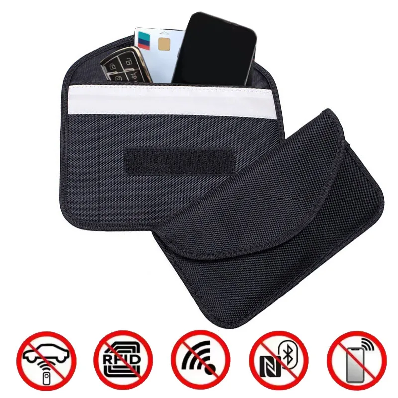 

Car Keys Signal Blocker Bag Remote Control Blocking Shielding Faraday Bag Protector Bag Keys Pouch Safe Lock Key Case