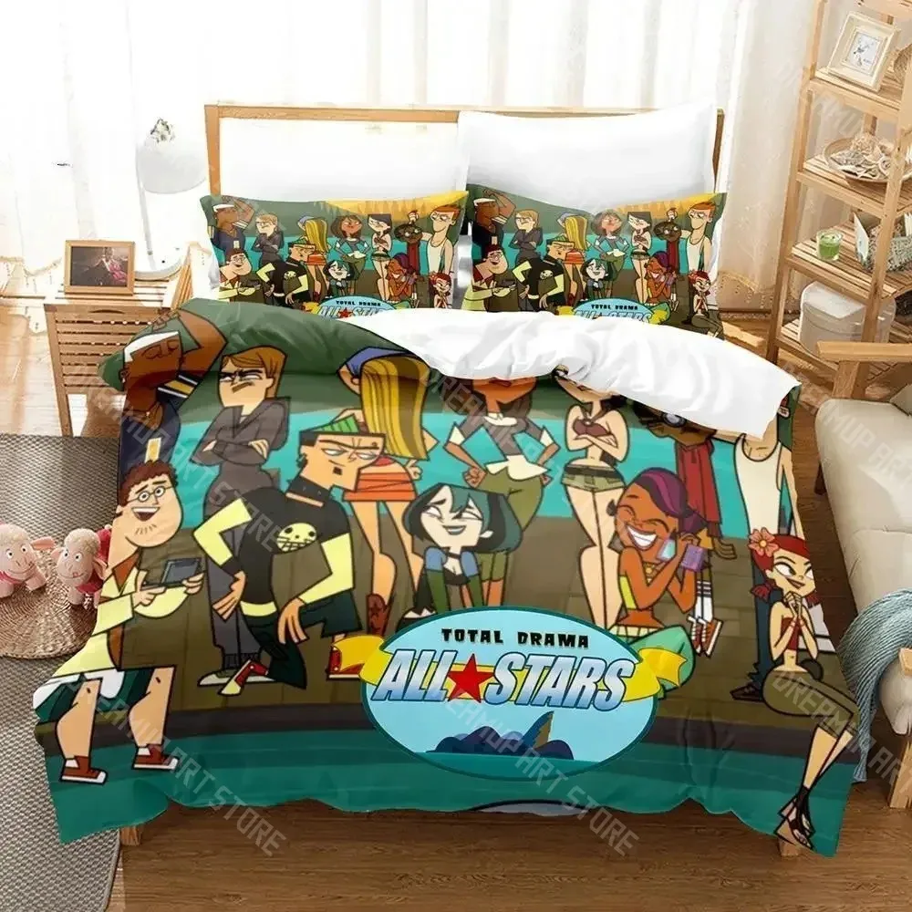 3D Printed Total Drama Island Bedding Set for Boys Girls Duvet Cover Pillowcase Twin Queen King Full Single Double Sizes