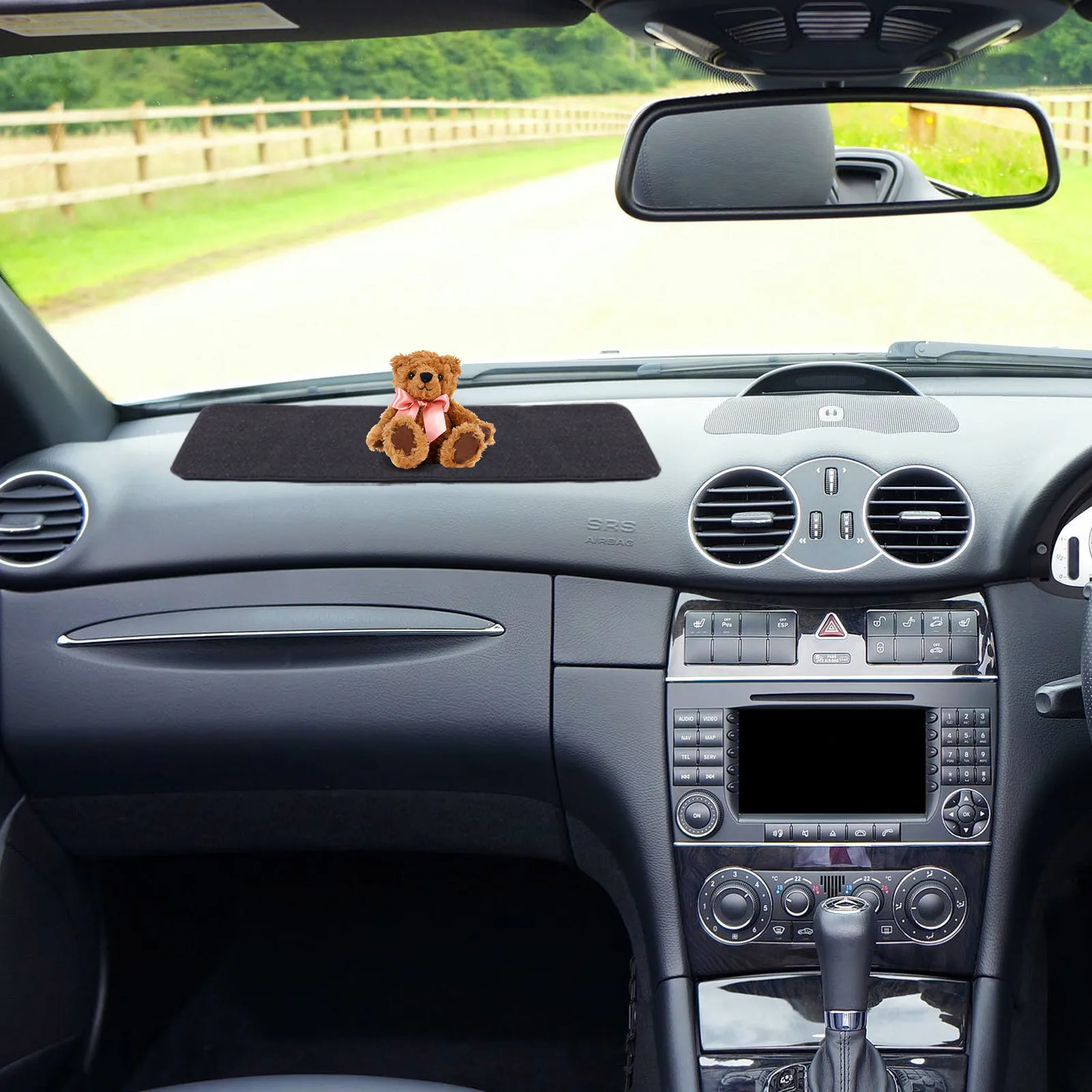 

2pcs Anti-Skid Pad Car Dashboard Mat Non-Slip Phone Holder For Vehicle Black Durable Elastic Reusable No Residue Car Accessory