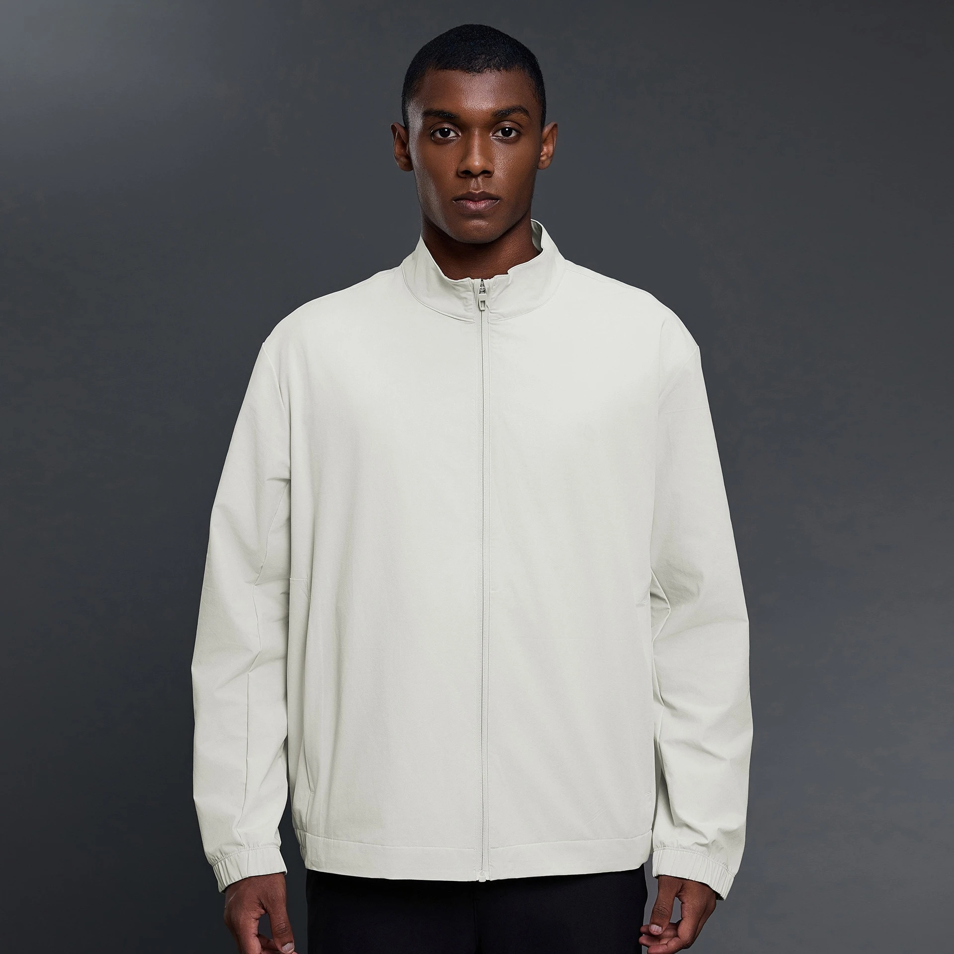 Lemon Men's Stand Collar jacket Autumn Leisure Loose Windproof Zipper Coat Simple Men's Clothing Design Top for Active Wear