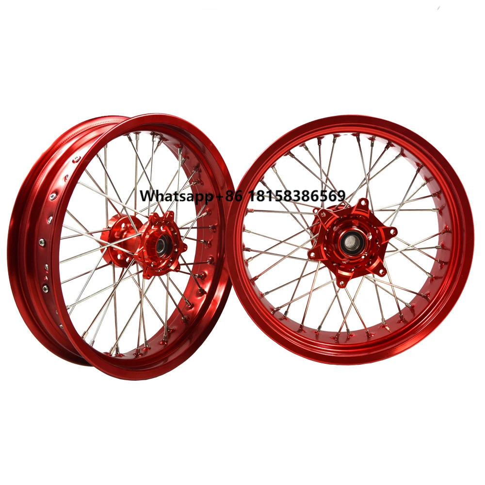 

CRF250 Aluminum Alloy Anodized Supermoto 17inch Motorcycle Wheel Sets for Honda