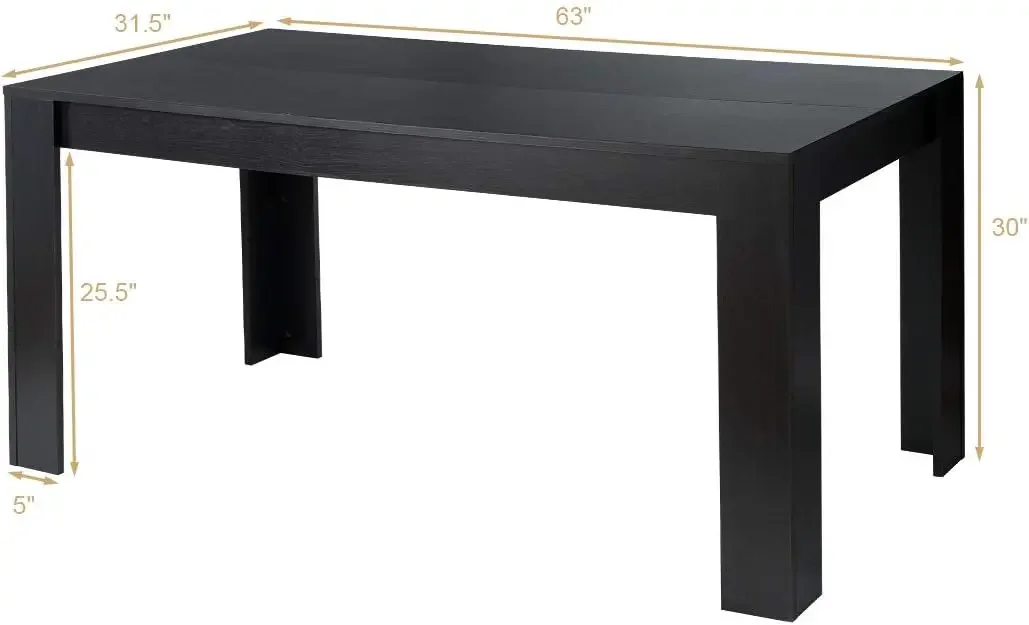 Mesa de jantar Giantex para 6, mesa retangular de madeira, 63 "L x 31,5" L x 30 "H Mesa central grande de fazenda, móveis para casa e cozinha