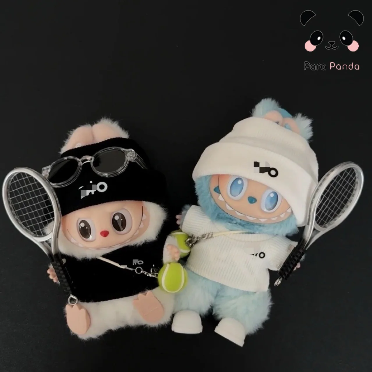 ชุดเสื้อผ้าตุ๊กตา Labubu แบบถักลายโลโก้ ALO ชุดกีฬาเทนนิสสำหรับตุ๊กตา Labubu Gen 1/2/3 อุปกรณ์เสริมสไตล์ปาร์ตี้