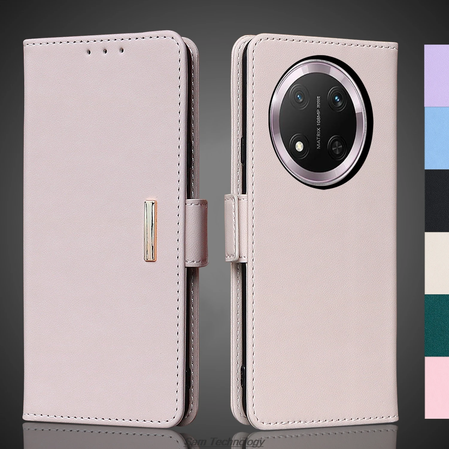 

Magnetic buckle Leather Case for Huawei Honor Magic 7 lite / X9C Wallet RFID BLOCKING Flip Cover female Simple Capa Fundas Coque